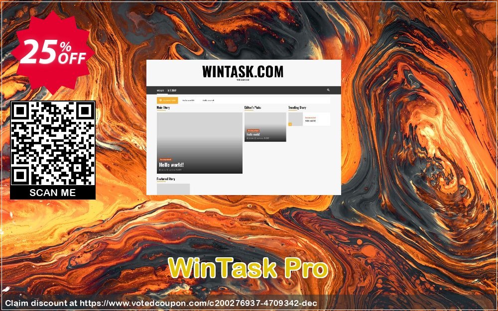 WinTask Pro Coupon, discount 25%OFF. Promotion: Fearsome deals code of WinTask Pro 2023