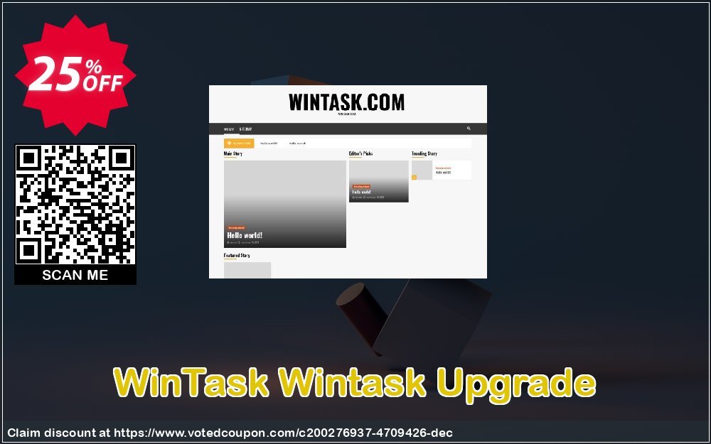 WinTask Wintask Upgrade Coupon, discount 25%OFF. Promotion: Wonderful deals code of Wintask Upgrade 2024