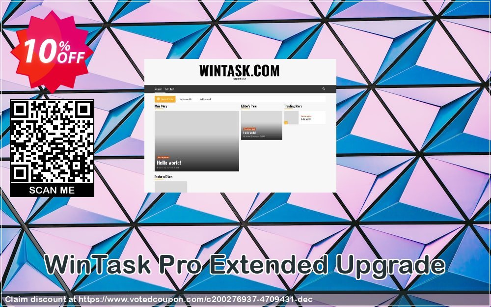 WinTask Pro Extended Upgrade Coupon, discount WinTask Pro Extended Upgrade Stirring promotions code 2023. Promotion: Stirring promotions code of WinTask Pro Extended Upgrade 2023