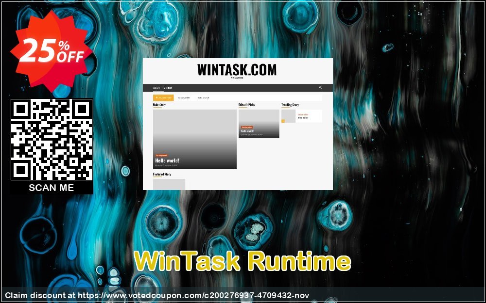 WinTask Runtime Coupon, discount 25%OFF. Promotion: Impressive sales code of Runtime 2023