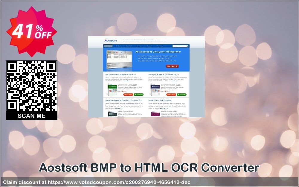 Aostsoft BMP to HTML OCR Converter Coupon, discount Aostsoft BMP to HTML OCR Converter Amazing discounts code 2024. Promotion: Amazing discounts code of Aostsoft BMP to HTML OCR Converter 2024