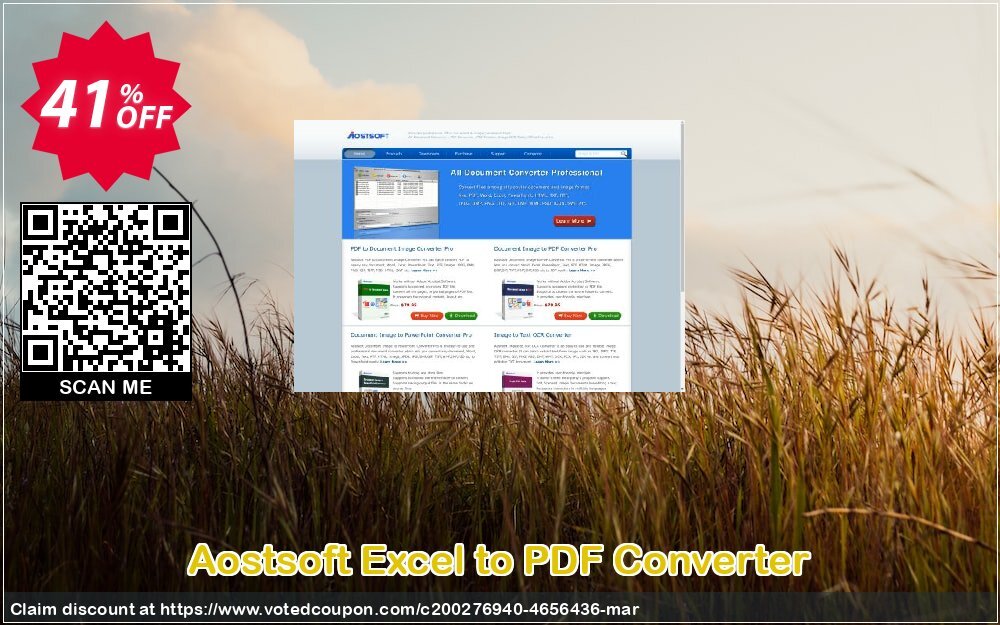 Aostsoft Excel to PDF Converter Coupon Code Apr 2024, 41% OFF - VotedCoupon