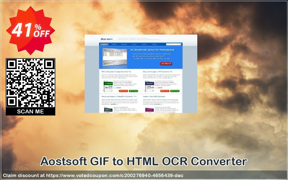 Aostsoft GIF to HTML OCR Converter Coupon, discount Aostsoft GIF to HTML OCR Converter Stirring promo code 2023. Promotion: Stirring promo code of Aostsoft GIF to HTML OCR Converter 2023