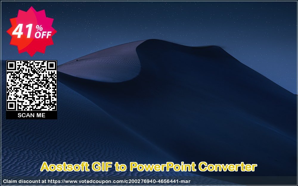 Aostsoft GIF to PowerPoint Converter Coupon, discount Aostsoft GIF to PowerPoint Converter Formidable promotions code 2024. Promotion: Formidable promotions code of Aostsoft GIF to PowerPoint Converter 2024