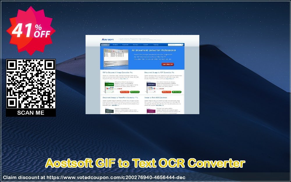 Aostsoft GIF to Text OCR Converter Coupon, discount Aostsoft GIF to Text OCR Converter Excellent offer code 2024. Promotion: Excellent offer code of Aostsoft GIF to Text OCR Converter 2024