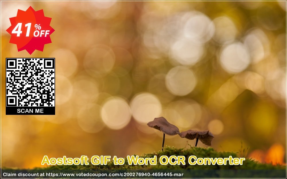 Aostsoft GIF to Word OCR Converter Coupon, discount Aostsoft GIF to Word OCR Converter Marvelous discount code 2024. Promotion: Marvelous discount code of Aostsoft GIF to Word OCR Converter 2024