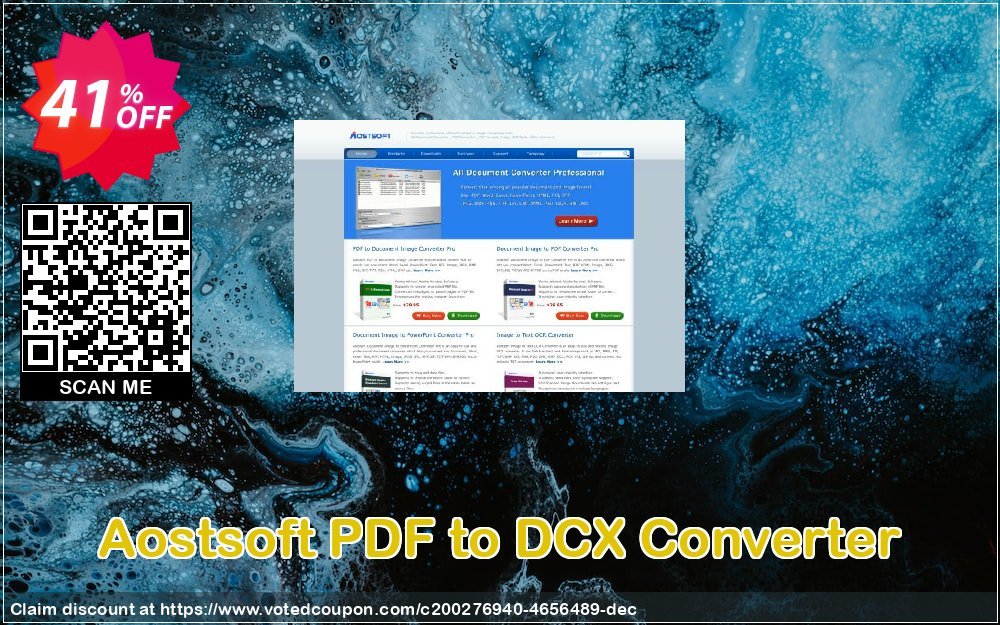 Aostsoft PDF to DCX Converter Coupon, discount Aostsoft PDF to DCX Converter Dreaded discounts code 2024. Promotion: Dreaded discounts code of Aostsoft PDF to DCX Converter 2024
