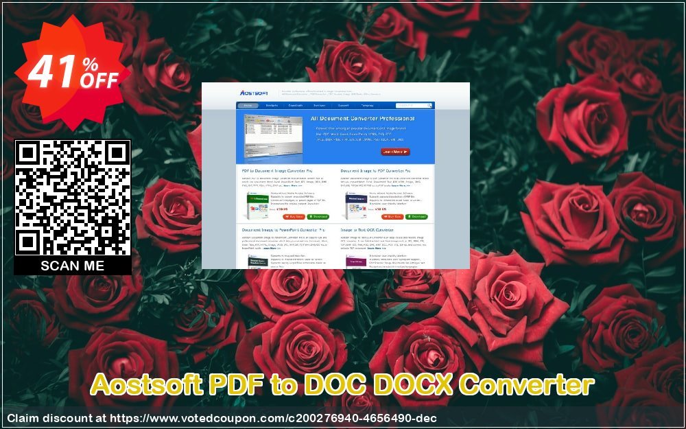 Aostsoft PDF to DOC DOCX Converter Coupon, discount Aostsoft PDF to DOC DOCX Converter Excellent promotions code 2024. Promotion: Excellent promotions code of Aostsoft PDF to DOC DOCX Converter 2024
