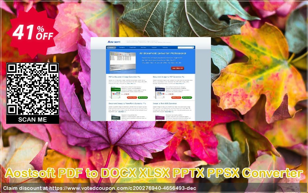 Aostsoft PDF to DOCX XLSX PPTX PPSX Converter Coupon, discount Aostsoft PDF to DOCX XLSX PPTX PPSX Converter Awful offer code 2024. Promotion: Awful offer code of Aostsoft PDF to DOCX XLSX PPTX PPSX Converter 2024