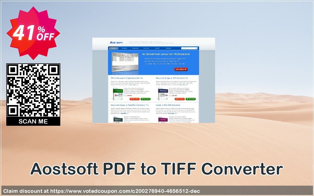 Aostsoft PDF to TIFF Converter Coupon, discount Aostsoft PDF to TIFF Converter Dreaded sales code 2023. Promotion: Dreaded sales code of Aostsoft PDF to TIFF Converter 2023