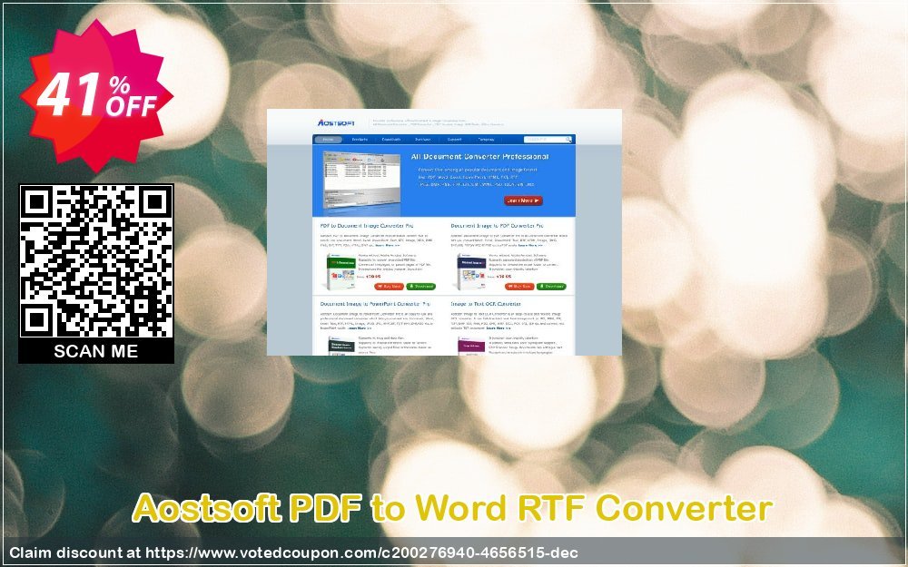 Aostsoft PDF to Word RTF Converter Coupon, discount Aostsoft PDF to Word RTF Converter Wondrous discount code 2024. Promotion: Wondrous discount code of Aostsoft PDF to Word RTF Converter 2024