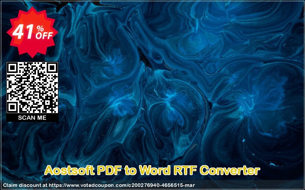 Aostsoft PDF to Word RTF Converter Coupon, discount Aostsoft PDF to Word RTF Converter Wondrous discount code 2024. Promotion: Wondrous discount code of Aostsoft PDF to Word RTF Converter 2024