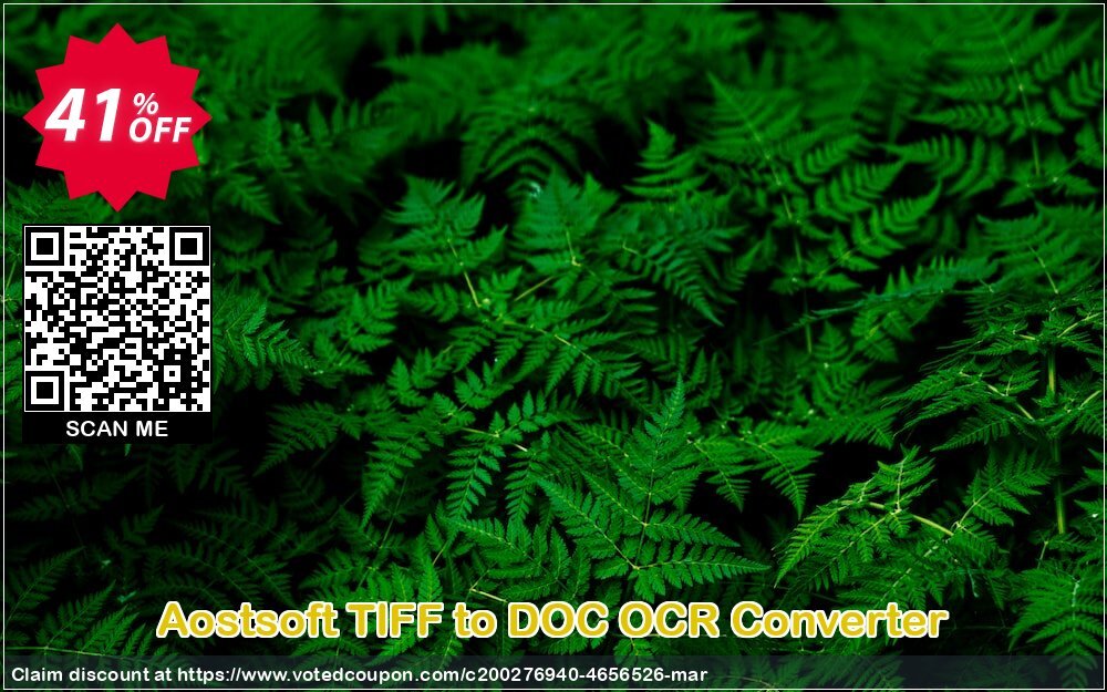 Aostsoft TIFF to DOC OCR Converter Coupon Code Apr 2024, 41% OFF - VotedCoupon