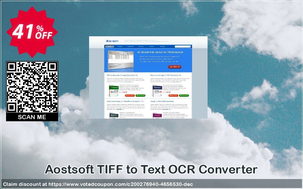 Aostsoft TIFF to Text OCR Converter Coupon, discount Aostsoft TIFF to Text OCR Converter Imposing promo code 2023. Promotion: Imposing promo code of Aostsoft TIFF to Text OCR Converter 2023