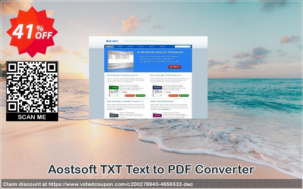 Aostsoft TXT Text to PDF Converter Coupon, discount Aostsoft TXT Text to PDF Converter Impressive promotions code 2023. Promotion: Impressive promotions code of Aostsoft TXT Text to PDF Converter 2023