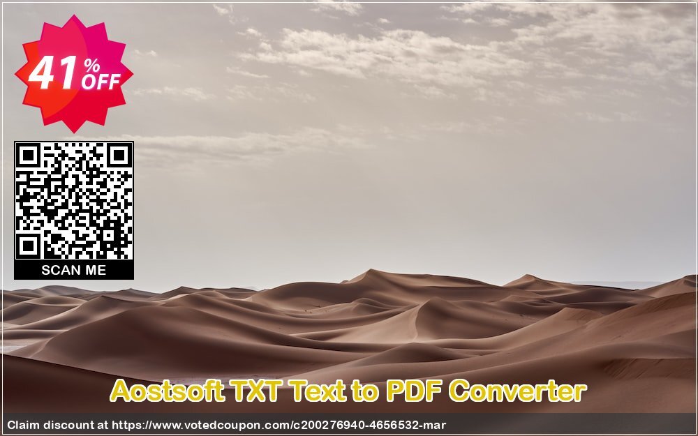 Aostsoft TXT Text to PDF Converter Coupon Code Apr 2024, 41% OFF - VotedCoupon