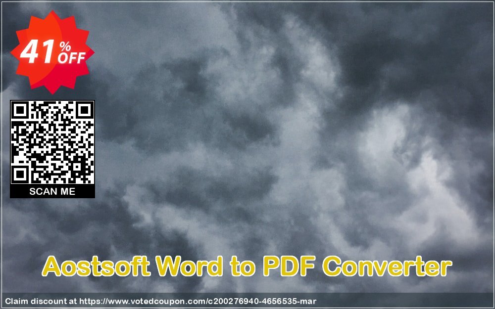 Aostsoft Word to PDF Converter Coupon, discount Aostsoft Word to PDF Converter Dreaded offer code 2024. Promotion: Dreaded offer code of Aostsoft Word to PDF Converter 2024