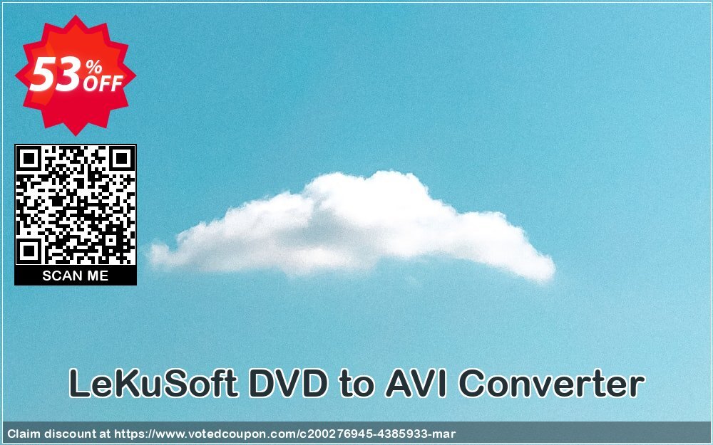 LeKuSoft DVD to AVI Converter Coupon, discount LeKuSoft DVD to AVI Converter Stunning promotions code 2025. Promotion: Stunning promotions code of LeKuSoft DVD to AVI Converter 2024