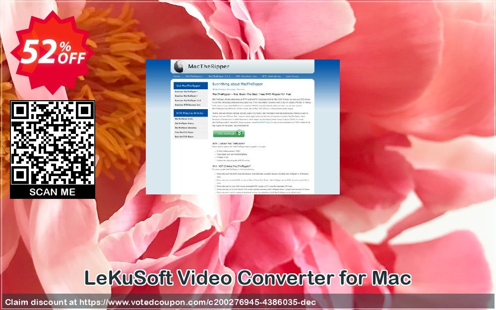 LeKuSoft Video Converter for MAC Coupon, discount LeKuSoft Video Converter for Mac Wondrous discount code 2023. Promotion: Wondrous discount code of LeKuSoft Video Converter for Mac 2023