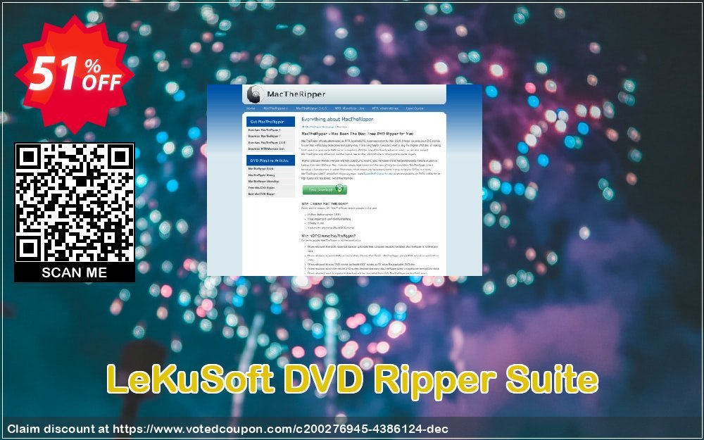 LeKuSoft DVD Ripper Suite Coupon, discount LeKuSoft DVD Ripper Suite Dreaded deals code 2023. Promotion: Dreaded deals code of LeKuSoft DVD Ripper Suite 2023