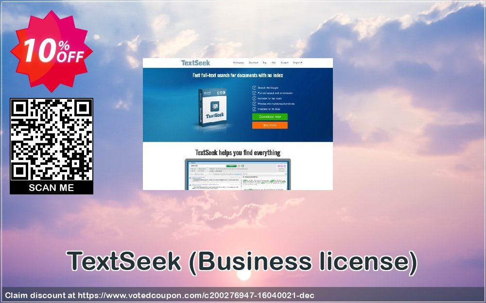 TextSeek, Business Plan  Coupon, discount TextSeek (Business licence) promo code 2023. Promotion: Wondrous promo code of TextSeek (Business licence) 2023