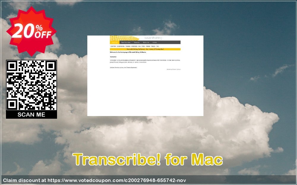 Transcribe! for MAC Coupon, discount Transcribe! for Mac Special discount code 2023. Promotion: Special discount code of Transcribe! for Mac 2023