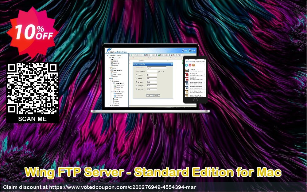 Wing FTP Server - Standard Edition for MAC Coupon, discount Wing FTP Server - Standard Edition for Mac Marvelous discounts code 2024. Promotion: Marvelous discounts code of Wing FTP Server - Standard Edition for Mac 2024