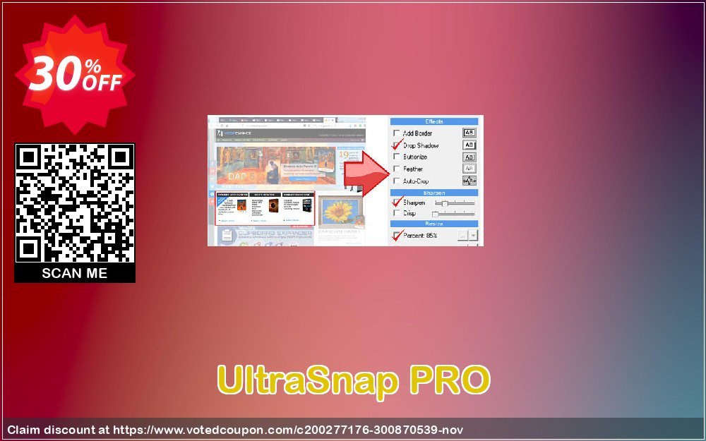 UltraSnap PRO Coupon, discount Coupon code UltraSnap PRO 4. Promotion: UltraSnap PRO 4 Exclusive offer 