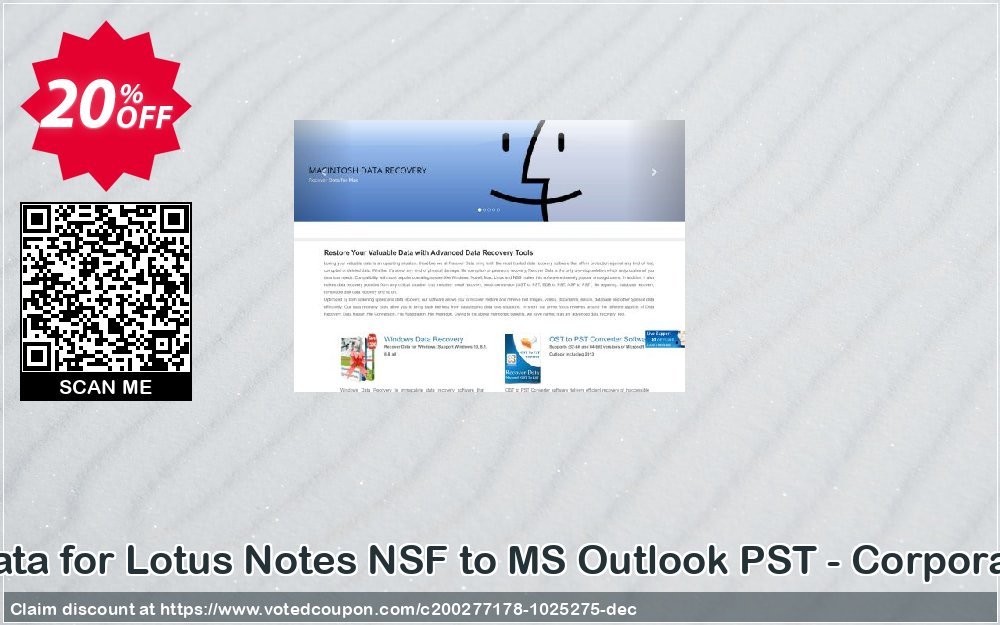 Recover Data for Lotus Notes NSF to MS Outlook PST - Corporate Plan Coupon, discount Recover Data for Lotus Notes NSF to MS Outlook PST - Corporate License Awful sales code 2023. Promotion: Awful sales code of Recover Data for Lotus Notes NSF to MS Outlook PST - Corporate License 2023