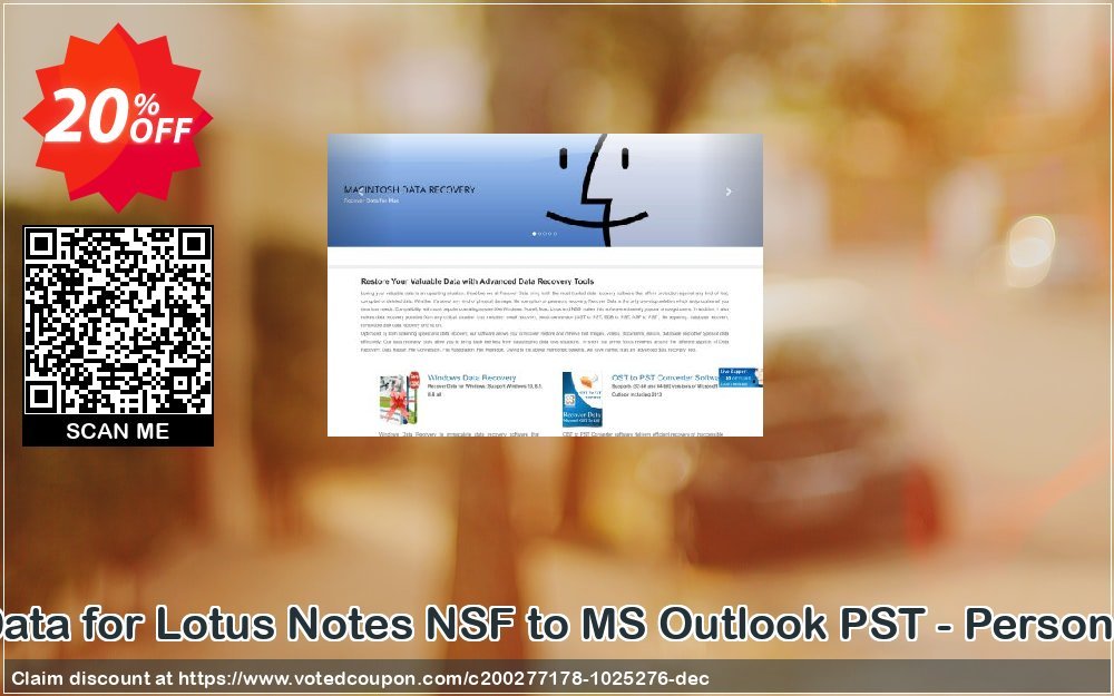 Recover Data for Lotus Notes NSF to MS Outlook PST - Personal Plan Coupon, discount Recover Data for Lotus Notes NSF to MS Outlook PST - Personal License Awful deals code 2023. Promotion: Awful deals code of Recover Data for Lotus Notes NSF to MS Outlook PST - Personal License 2023