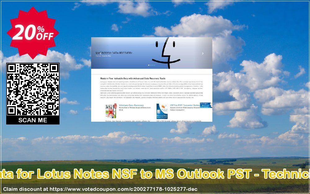 Recover Data for Lotus Notes NSF to MS Outlook PST - Technician Plan Coupon, discount Recover Data for Lotus Notes NSF to MS Outlook PST - Technician License Amazing offer code 2023. Promotion: Amazing offer code of Recover Data for Lotus Notes NSF to MS Outlook PST - Technician License 2023