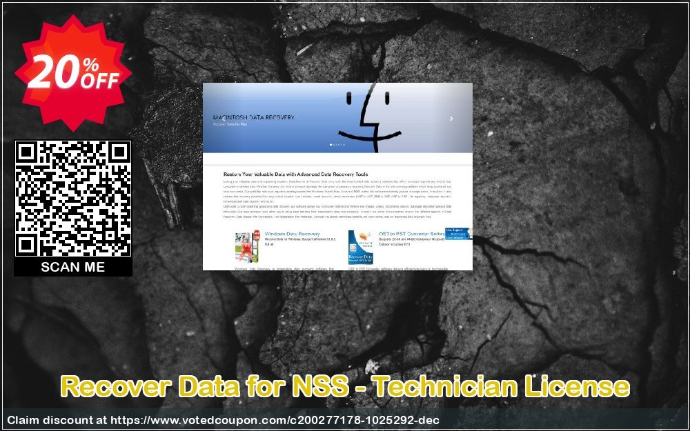 Recover Data for NSS - Technician Plan Coupon, discount Recover Data for NSS - Technician License Formidable discount code 2023. Promotion: Formidable discount code of Recover Data for NSS - Technician License 2023