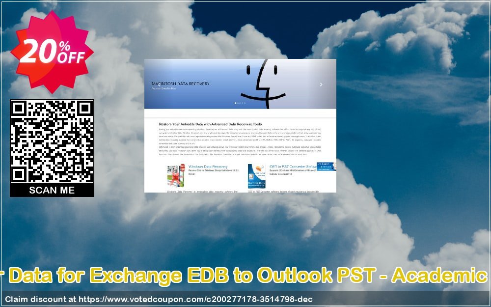 Recover Data for Exchange EDB to Outlook PST - Academic Plan Coupon, discount Recover Data for Exchange EDB to Outlook PST - Academic License Super deals code 2024. Promotion: Super deals code of Recover Data for Exchange EDB to Outlook PST - Academic License 2024