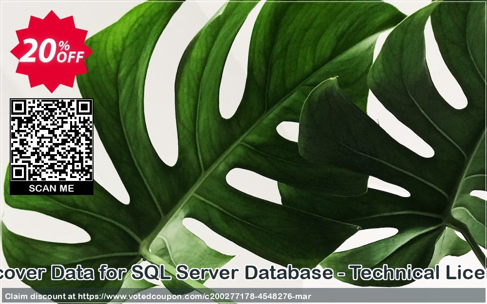 Recover Data for SQL Server Database - Technical Plan Coupon Code May 2024, 20% OFF - VotedCoupon