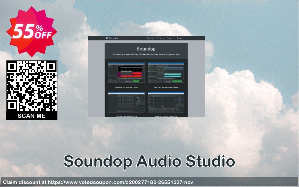 Soundop Audio Studio Coupon, discount Soundop Introductory Offer. Promotion: Special sales code of Soundop Audio Studio 2023