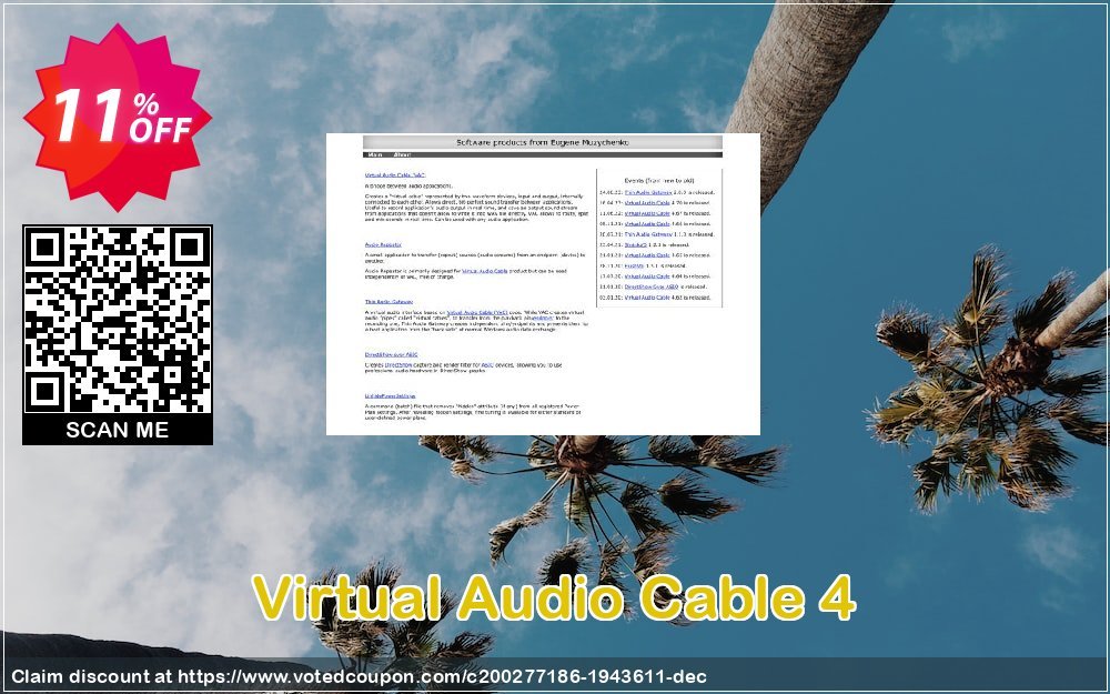 Virtual Audio Cable 4 Coupon, discount Virtual Audio Cable 4 Formidable deals code 2023. Promotion: Impressive sales code of Virtual Audio Cable 4 2023