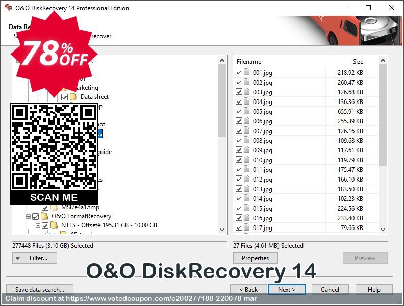 O&O DiskRecovery 14 Coupon Code Mar 2025, 78% OFF - VotedCoupon