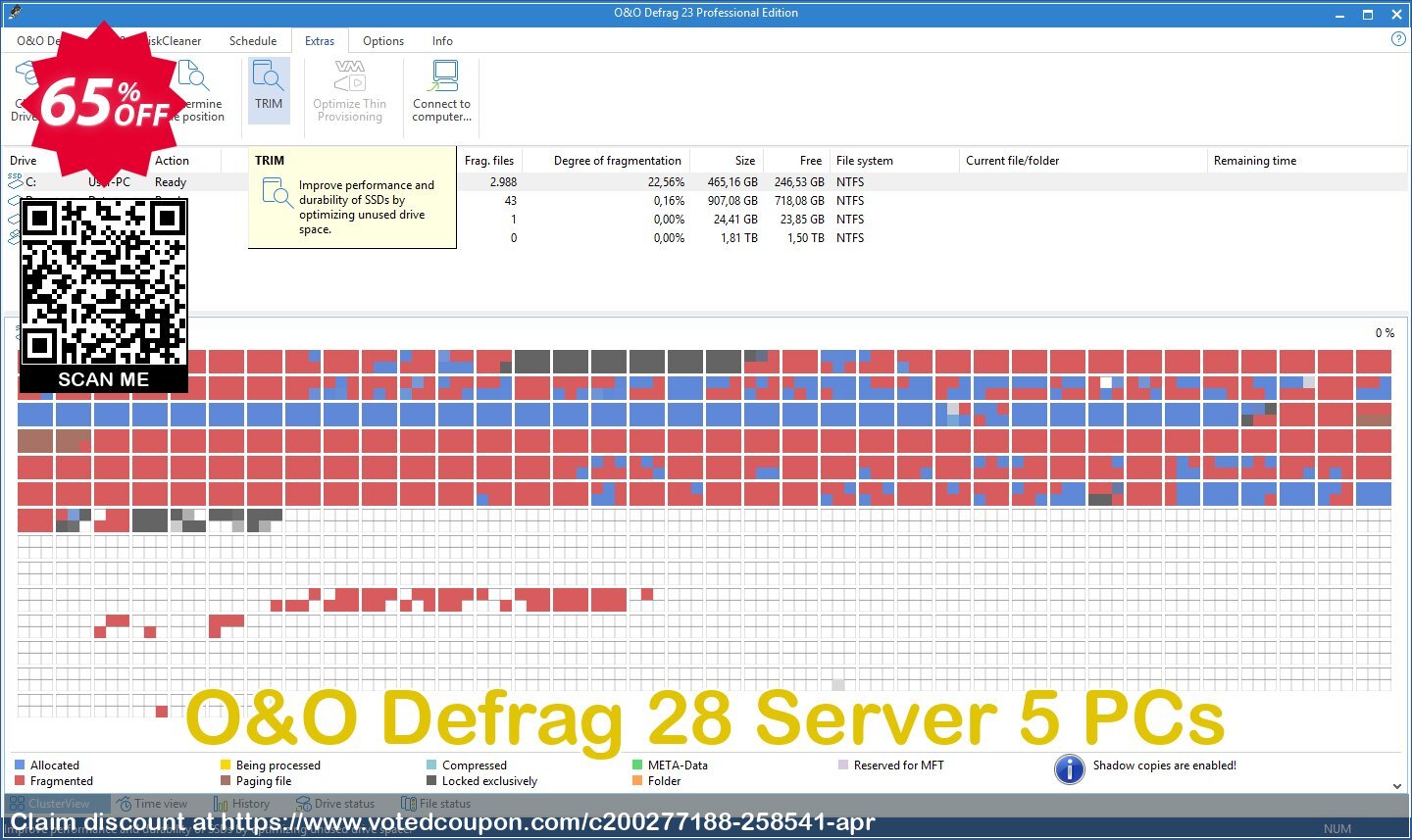 O&O Defrag 28 Server 5 PCs voted-on promotion codes