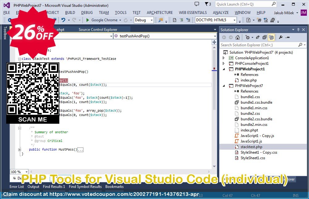 PHP Tools for Visual Studio Code, individual  Coupon, discount PHP Tools for Visual Studio Code - 1yr Individual Subscription Imposing sales code 2024. Promotion: Imposing sales code of PHP Tools for Visual Studio Code - 1yr Individual Subscription 2024