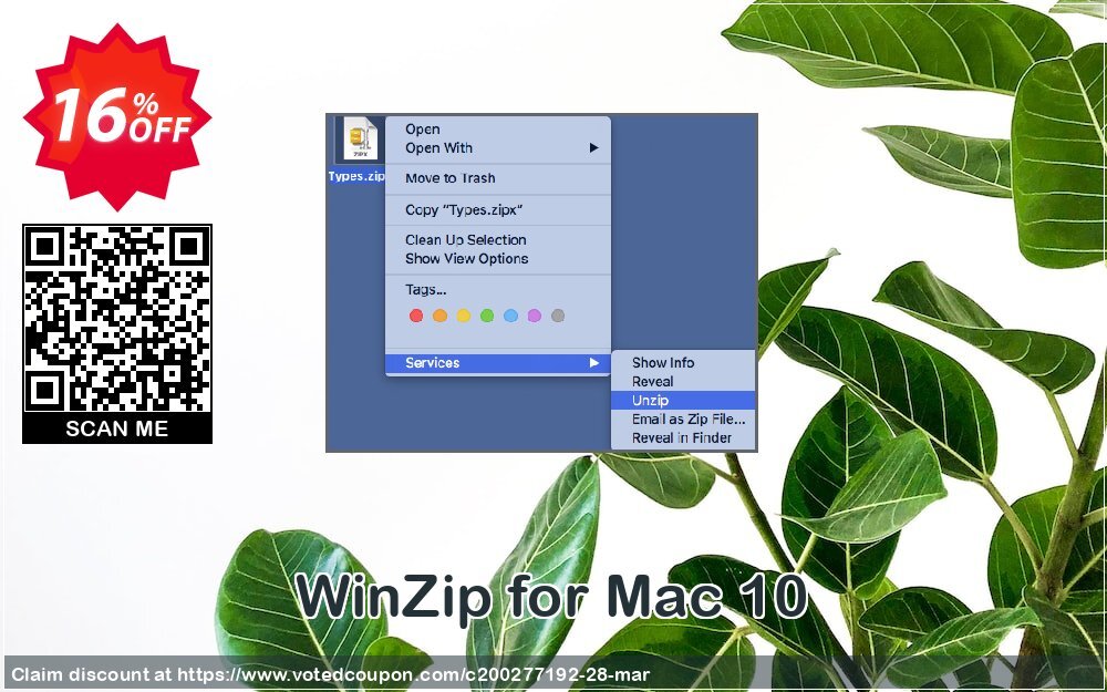 WinZip for MAC 10 Coupon, discount 10% OFF WinZip for Mac 7 2024. Promotion: Awesome deals code of WinZip for Mac 7, tested in {{MONTH}}