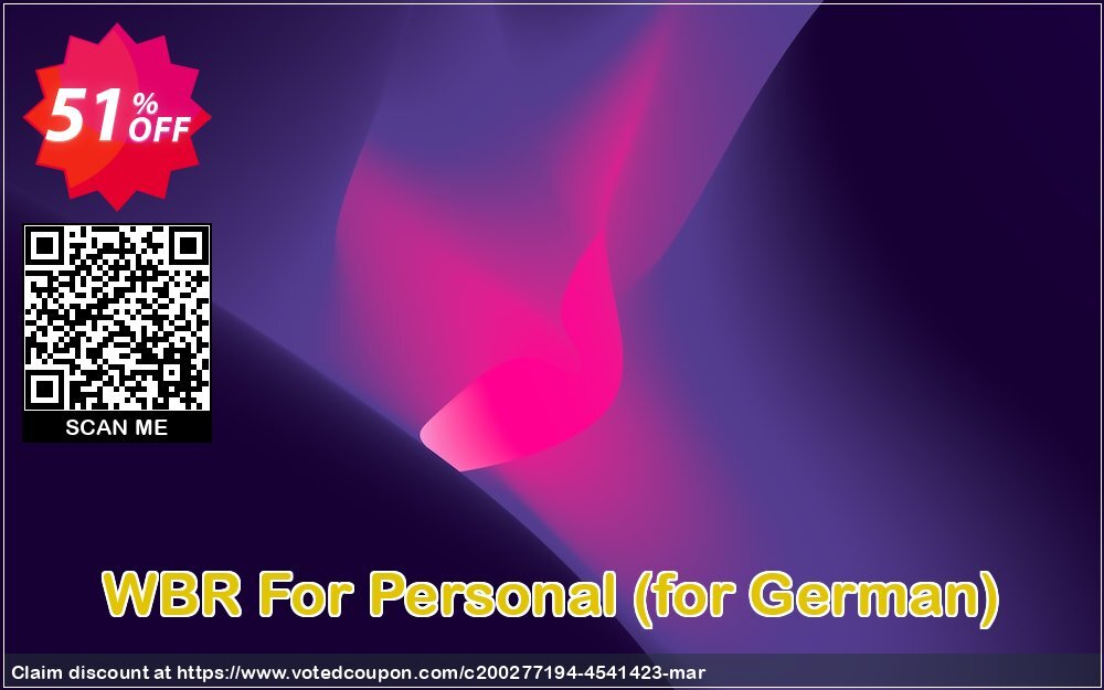 WBR For Personal, for German  Coupon, discount WBR For Personal (for German) Fearsome deals code 2024. Promotion: Awful sales code of WBR For Personal (for German) 2024