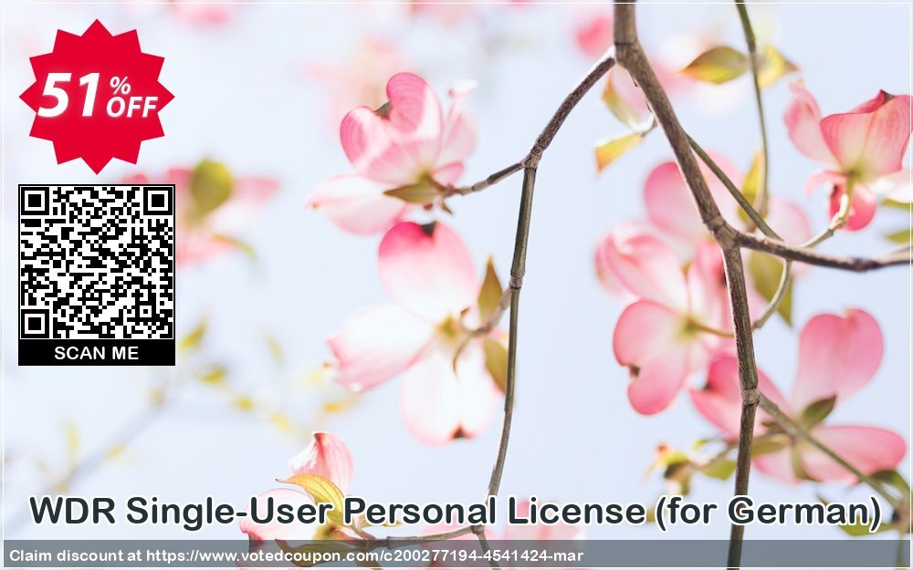 WDR Single-User Personal Plan, for German  Coupon, discount WDR Single-User Personal License (for German) Dreaded offer code 2024. Promotion: Amazing deals code of WDR Single-User Personal License (for German) 2024