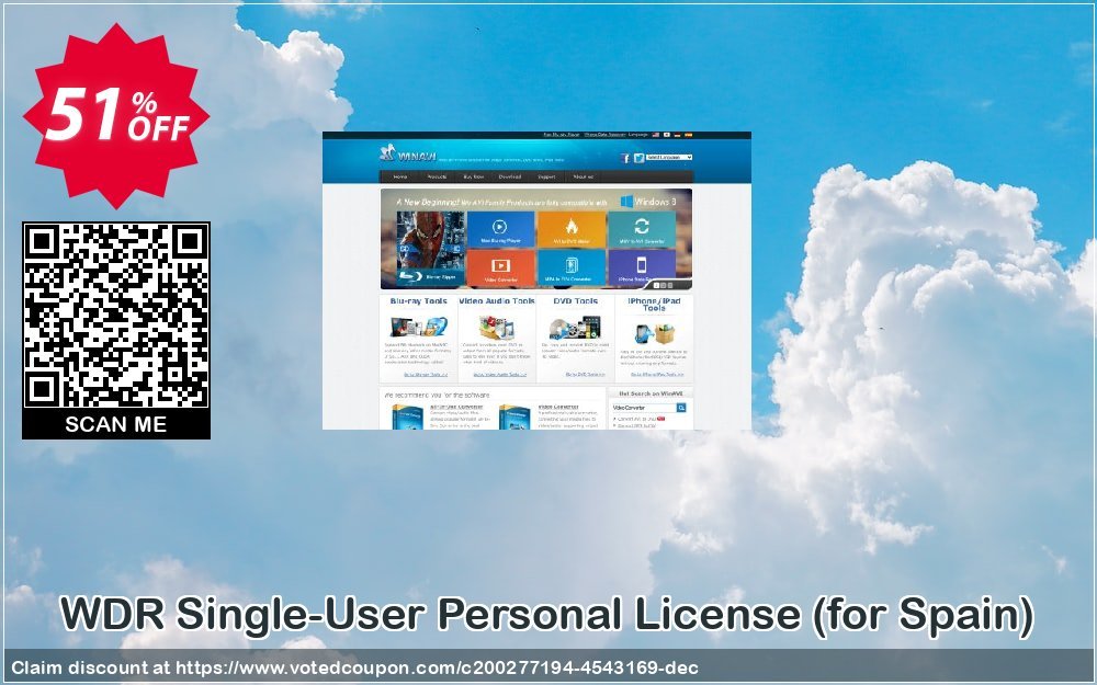 WDR Single-User Personal Plan, for Spain  Coupon, discount WDR Single-User Personal License (for Spain) Wondrous discount code 2023. Promotion: Wondrous discount code of WDR Single-User Personal License (for Spain) 2023