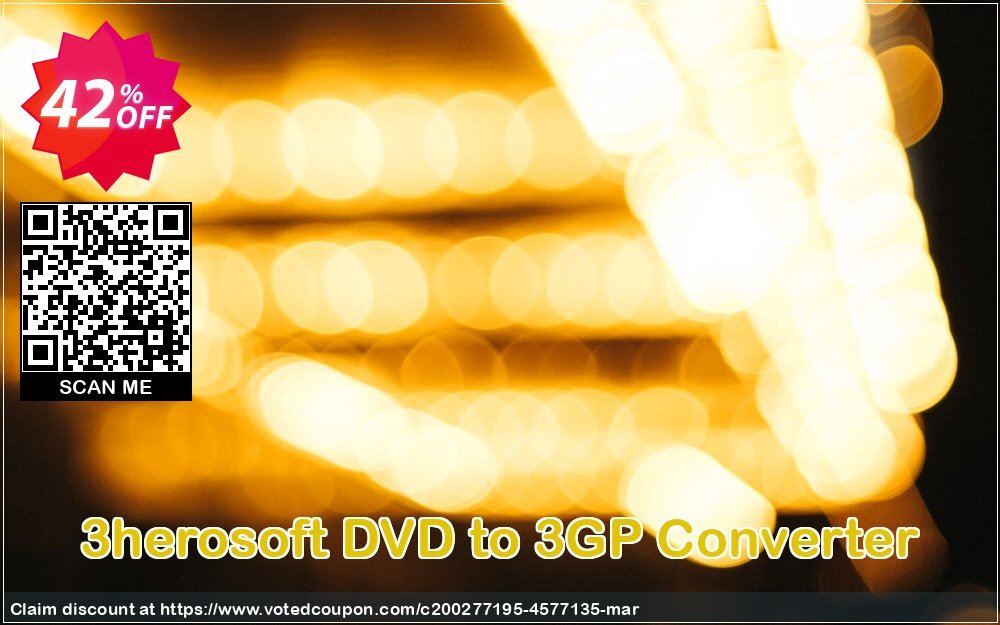 3herosoft DVD to 3GP Converter Coupon, discount 3herosoft DVD to 3GP Converter Amazing promotions code 2024. Promotion: Amazing promotions code of 3herosoft DVD to 3GP Converter 2024