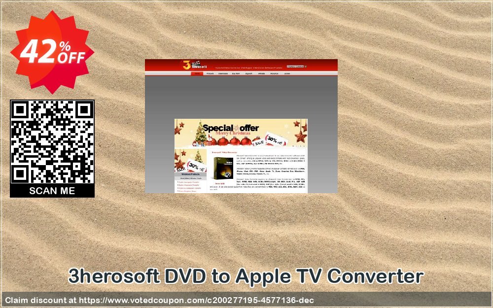 3herosoft DVD to Apple TV Converter Coupon, discount 3herosoft DVD to Apple TV Converter Stunning sales code 2024. Promotion: Stunning sales code of 3herosoft DVD to Apple TV Converter 2024