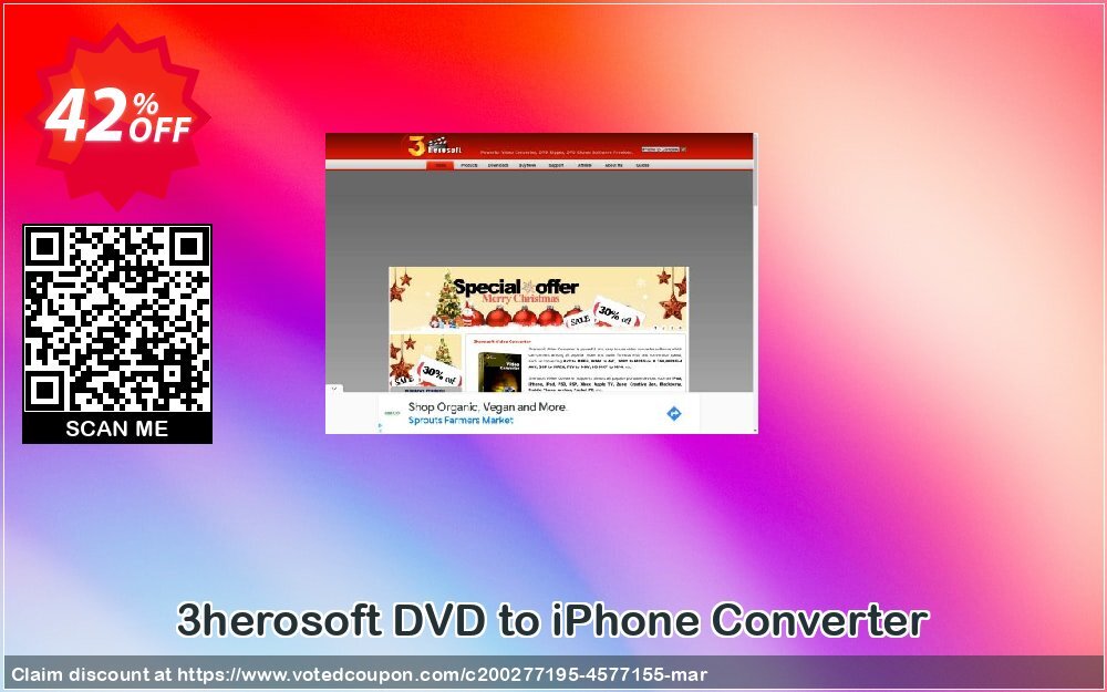 3herosoft DVD to iPhone Converter Coupon Code May 2024, 42% OFF - VotedCoupon