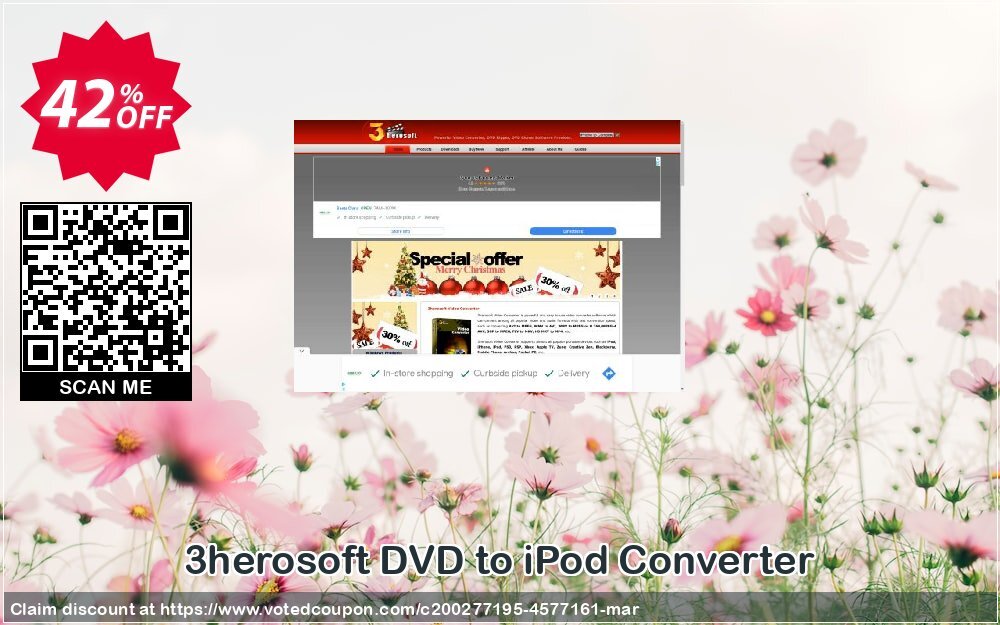 3herosoft DVD to iPod Converter Coupon, discount 3herosoft DVD to iPod Converter Imposing promo code 2024. Promotion: Imposing promo code of 3herosoft DVD to iPod Converter 2024