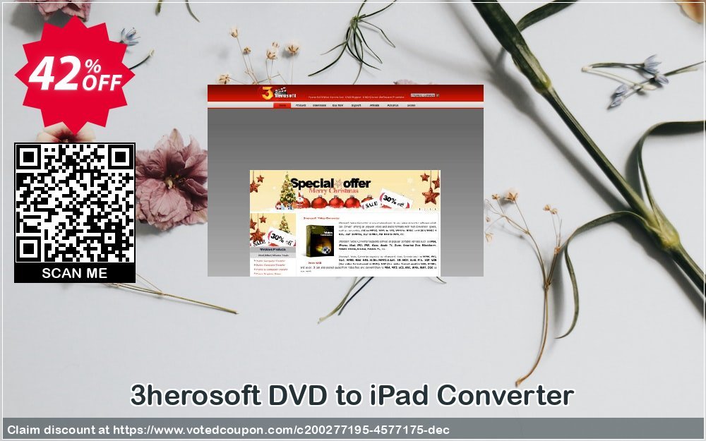 3herosoft DVD to iPad Converter Coupon, discount 3herosoft DVD to iPad Converter Big promo code 2023. Promotion: Big promo code of 3herosoft DVD to iPad Converter 2023