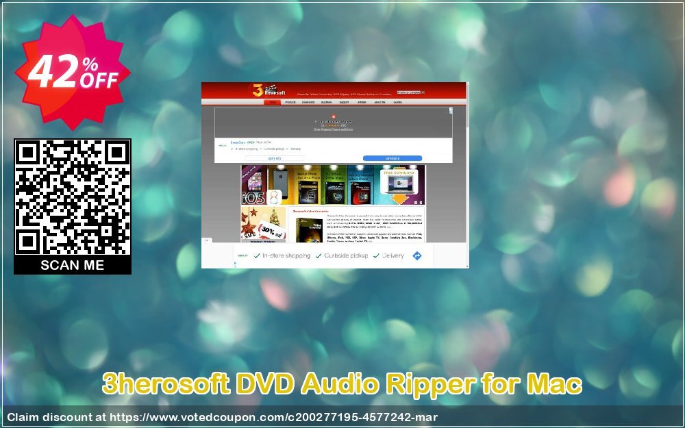 3herosoft DVD Audio Ripper for MAC Coupon, discount 3herosoft DVD Audio Ripper for Mac Super deals code 2024. Promotion: Super deals code of 3herosoft DVD Audio Ripper for Mac 2024