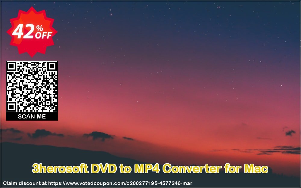 3herosoft DVD to MP4 Converter for MAC Coupon Code May 2024, 42% OFF - VotedCoupon